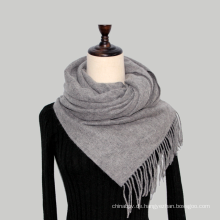 Wolle Kaschmir, geblähter grauer Melange Stock-Schal